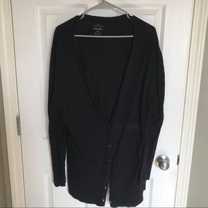 Black t-shirt material cardigan